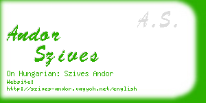 andor szives business card